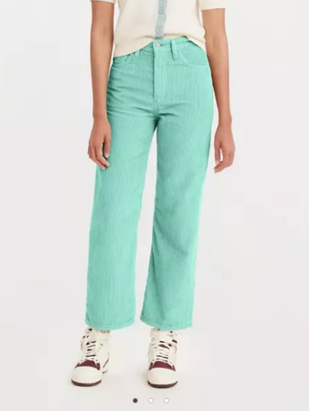 Levi's Ribcage Straight Ankle Corduroy Jeans Green Size 23